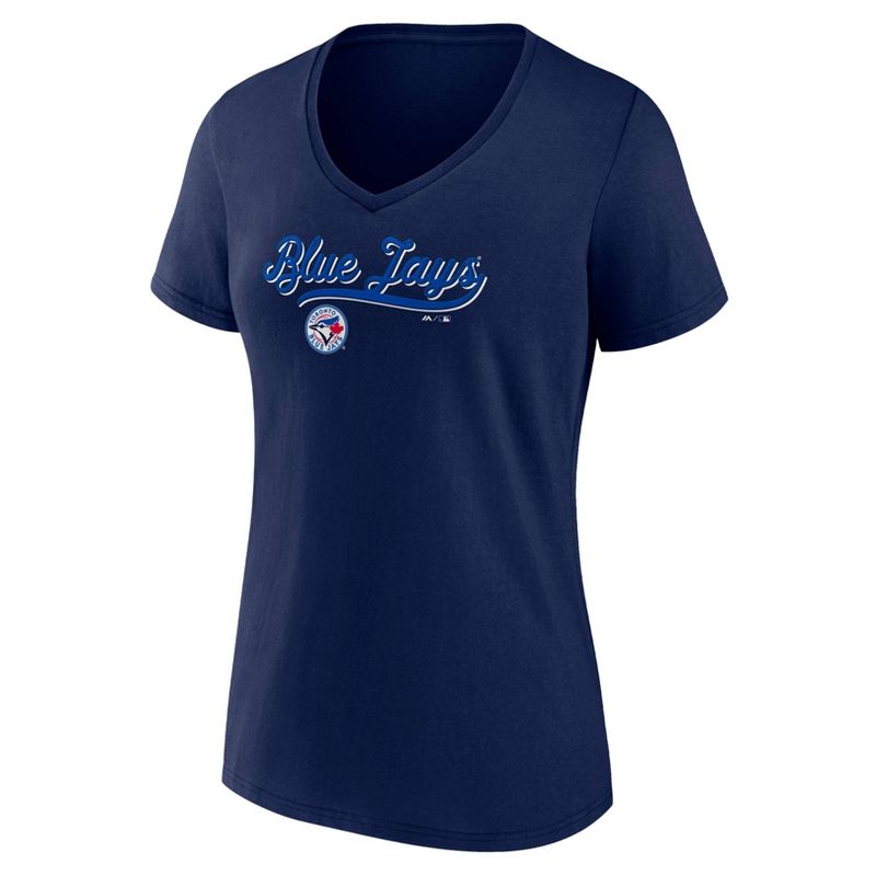 MLB Toronto Blue Jays Women&#39;s V-Neck Core T-Shirt, 2 of 4