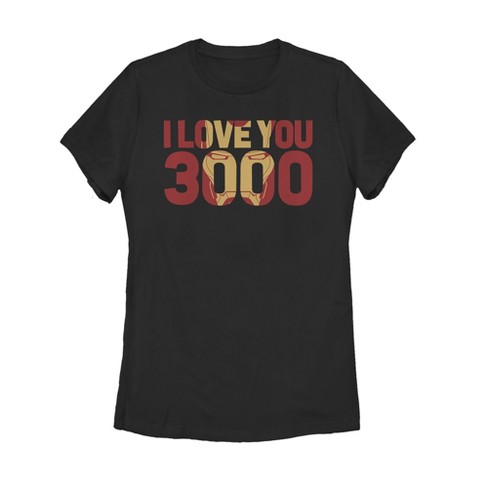 Women's Marvel Iron Man Love 3000 Mask T-shirt - Black - Small : Target