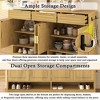 Farmhouse Sideboard with 3 Drawers & 4 Doors, Storage Buffet Cabinet with Adjustable Shelf, Shoe Cabinet - ModernLuxe - 4 of 4