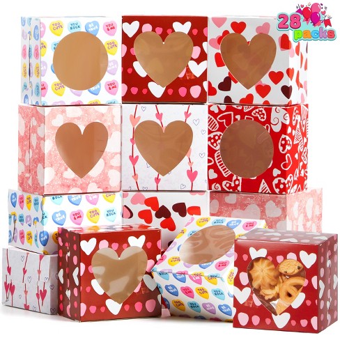 Joyfy 28 Pcs Valentine’s Day Bakery Treat Boxes Cupcake Boxes/Gift Boxes/Favor Box/Cookie Boxes with Window - image 1 of 4