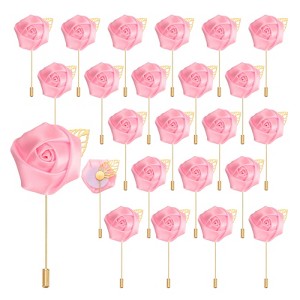 Unique Bargains Realistic Rose Boutonnieres Flower Pins for Wedding Ceremony 24 Pcs - 1 of 4
