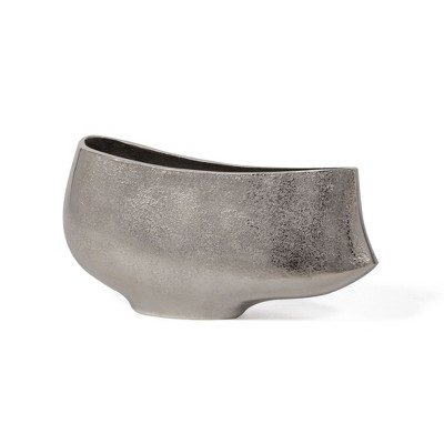 HomeRoots 7" Nickel Aluminum Table Vase