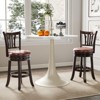 Tangkula 26" Counter Height Swivel Bar Stools Set of 2 w/Back & Faux Leather Seat - 3 of 4