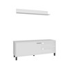 55.1" FSC Certified Engineered TV Stand Wood Set with Wall Shelf, 1 Door, and 3 Shelves for Living Room and Bedroom - 3 of 4