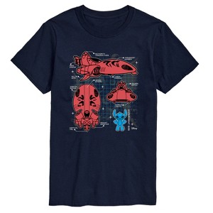 Men's - Disney - Stitch Ship Schematic Short Sleeve Graphic T-Shirt - 1 of 3