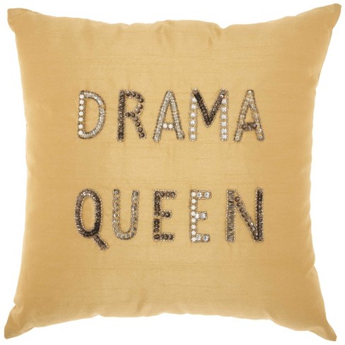 Mina Victory Luminecence Drama Queen Champagne Throw Pillow - 18" x 18" - image 1 of 2