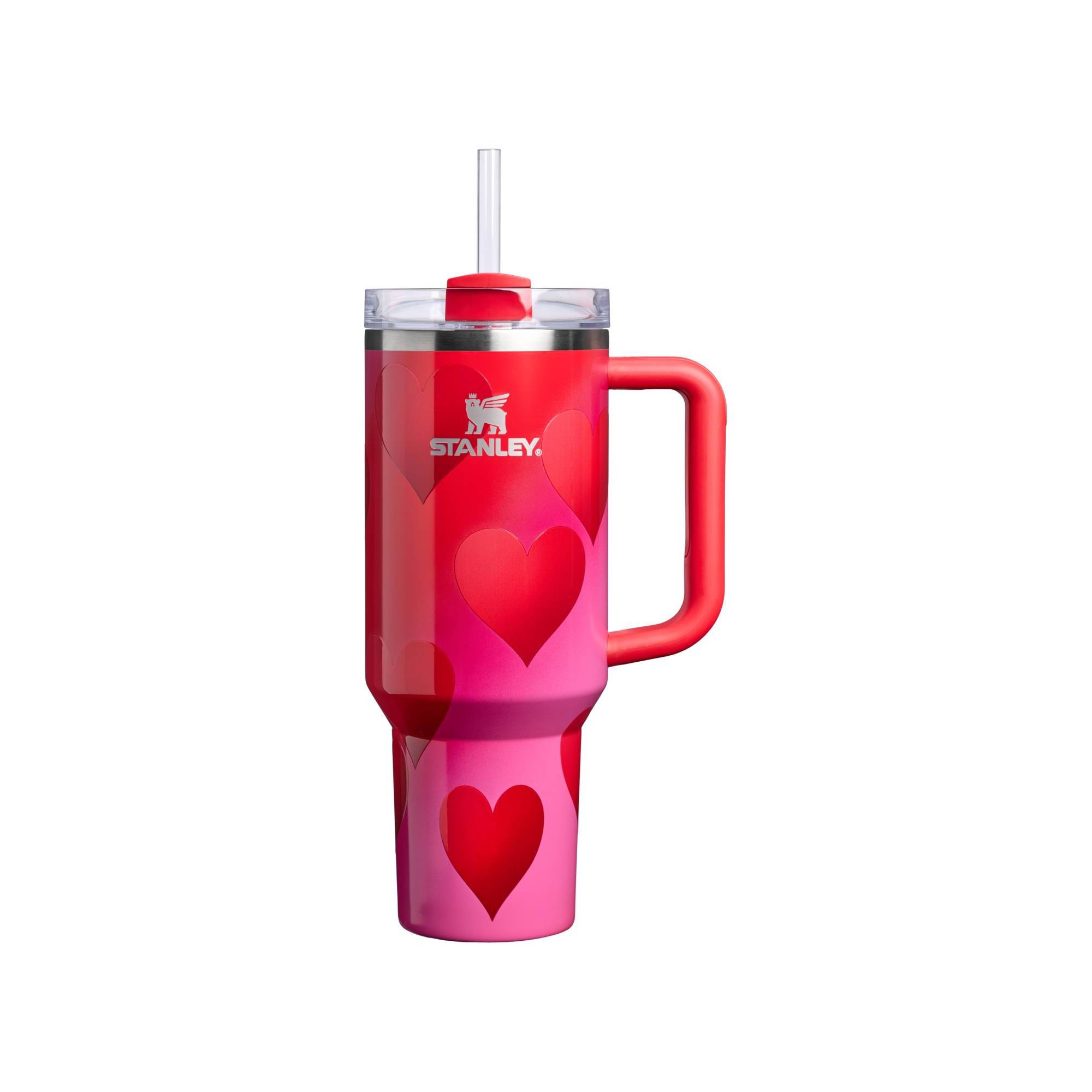Stanley Valentine's Day 40 oz Stainless Steel H2.0 Flowstate Quencher Tumbler Rouge Heart Gradient