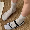 Alilang Women's Ribbed Ankle Socks with Bow Embroidery 6Pk - 4 of 4