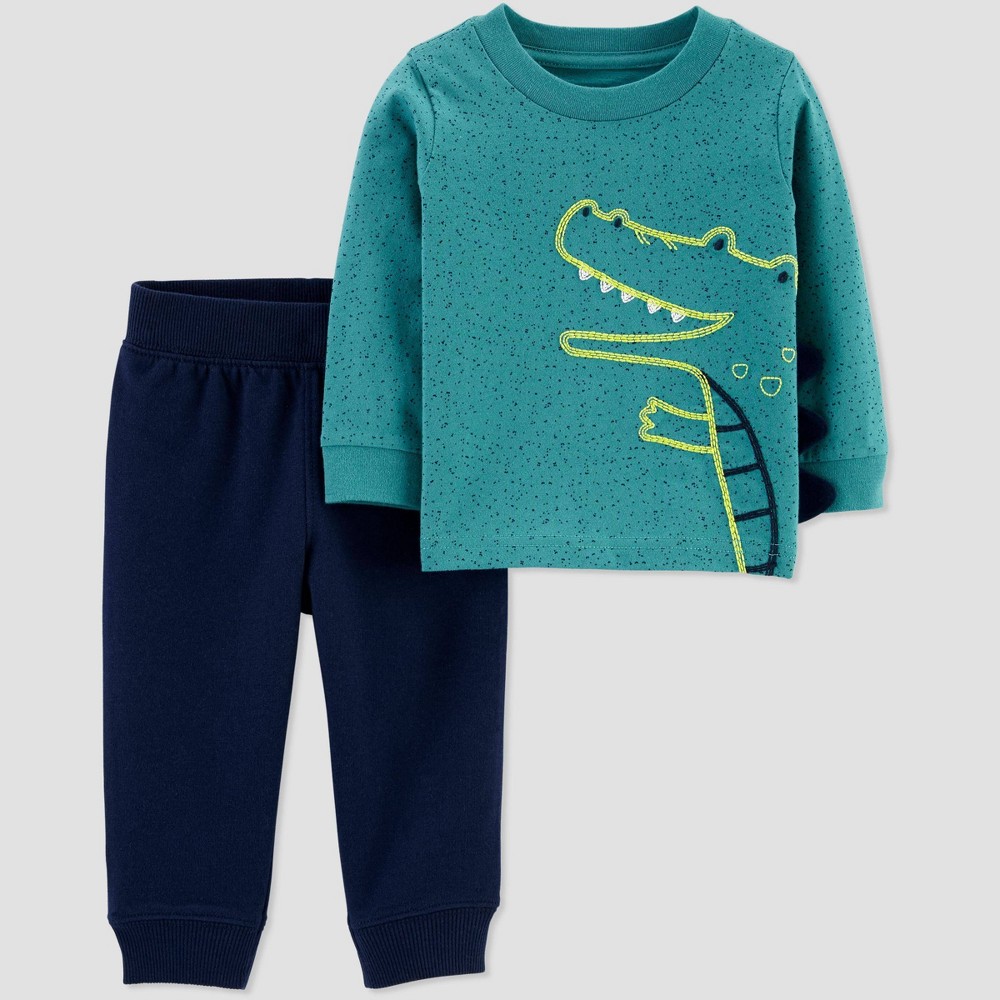 Toddler Boys' Crocodile Sweatpants Set - Just One You made by carter's Green 2T, Boy's was $11.99 now $8.39 (30.0% off)