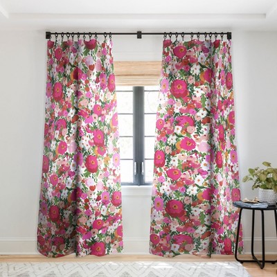 Alison Janssen Never Too Many Flowers Single Panel Sheer Window Curtain ...