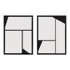 Kate and Laurel Sylvie Sleek Luxe Minimalist Black and White Abstract Framed Canvas Art Set by The Creative Bunch Studio - 2 of 4