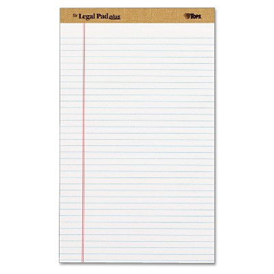 Tops The Legal Pad Ruled Perforated Pads Legal/Wide 8 1/2 x 14 White 50 Sheets 71573