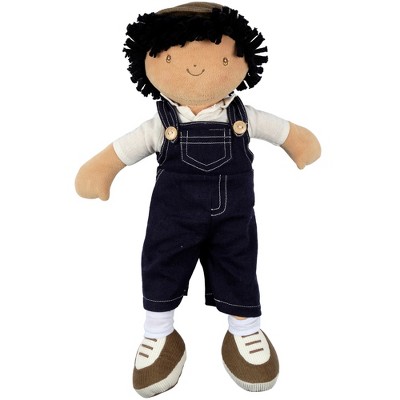 Tikiri Toys Joe Fabric Baby Doll, Boy Baby Doll in Dungaree and Cap 6 Months+