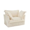 NicBex Couches for Living Room Single Deep Seat Sofa Couch Corduroy Slip-covered Armchair with 1 Big Back Cushion and 2 Big Toss Pillows, Cream - 4 of 4