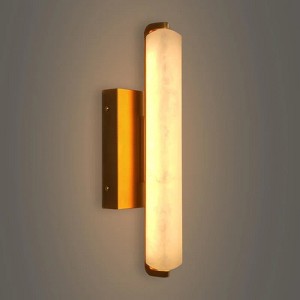 Dimmable LED Wall Mounted Sconce With Alabaster Shade - 1 of 4