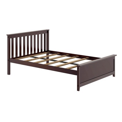 Espresso Pine Full Platform Bed with Storage and Headboard