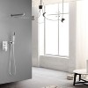 Okak Modern 10IN Dual Shower Head with Self-Cleaning Silicone Nozzle, Rainfall Shower Head with Handhold Head, Square Shower Head - 3 of 4