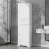 ORRD Tall Freestanding Bathroom Storage Cabinet with Drawer & Adjustable Shelf, Black - 2 of 4