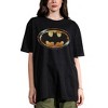 DC Comic Book Batman Logo Adult Black Heavyweight Oversized T-shirt - 2 of 2