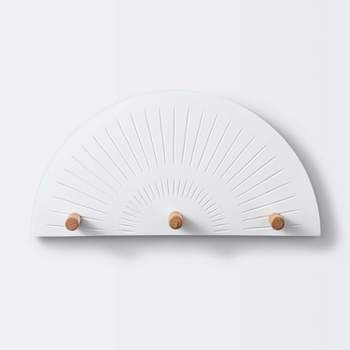 Wall Mounted Hook Rail - White and Natural - Cloud Island™