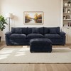 EHMKNP 112" L-Shaped Modular Sectional Sofa – Comfy Cloud Couch with Movable Ottoman, Deep Seat Cushions for Living Room - 3 of 4