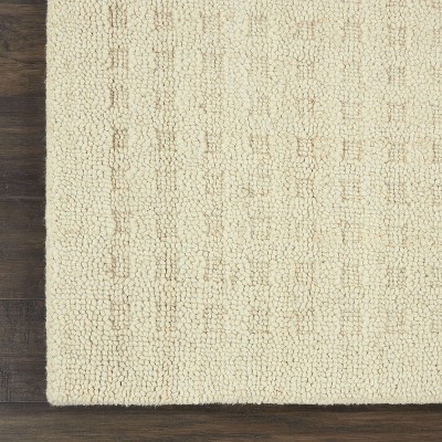 Handmade Ivory Wool Rectangular Area Rug 6'6" x 9'6"