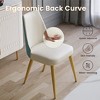 POVISON Modern Luxury Upholstered Dining Chairs Set of 2, High Back Side Chairs, Beige & Blue - 4 of 4