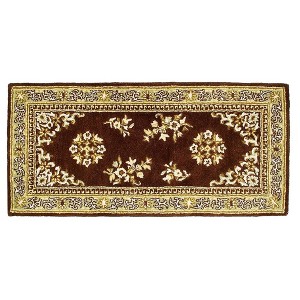 ACHLA Designs 26"x56" Oriental Handmade Woven Hearth Rugs Coffee: Virgin Wool, Fire Resistant, Indoor Use - 1 of 4