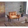 TiramisuBest Metal Legs Futon Loveseat, Black Chenille Upholstery, Compact 2-Seater Sofa, Durable Metal Frame, Easy Assembly - 2 of 4