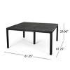 61'' Square Vintage Outdoor Patio Dining Table,Cast Aluminum Backyard Woven Tabletop Dining Table,Heavy Duty Outdoor Dining Table-Coolbibila - 4 of 4
