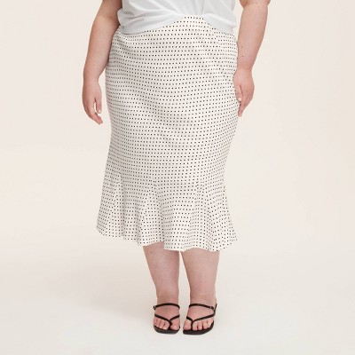 Women's Mini Polka Dot Linen Fit and Flare Midi Skirt - kate spade new york x Target Cream/Black