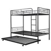 CAVINAS Twin Over Twin Metal Bunk Bed with Ladder & Fence & Trundle,Modern Bed Frame for Kids Room,Bedroom - 2 of 4