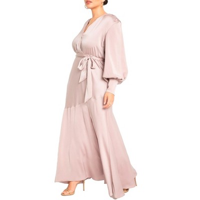 ELOQUII Women's Plus Size Satin Maxi Dress