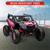 Coucheta 24V 2-Seater Kids Ride On UTV Car, 4WD 300W Motor w/ Remote Control, 4 Shock Absorbers, Leather Seats, Music & Lights, Electric Car for Kids - 4 of 4