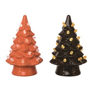 Transpac Ceramic Light Up Halloween Tree Set of 2 Halloween Home Decorations - 1 of 1