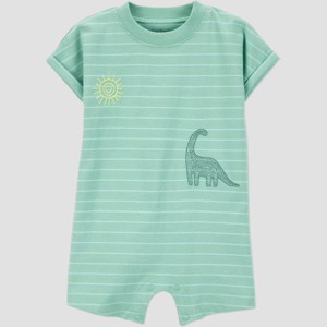 Carter's Just One You® Baby Boys' Striped Scenic Dino Romper - Green - 1 of 3