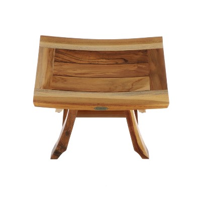 20" Teak Wood Adjustable Shower Bench with Safety Features