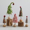 Storied Home Handmade Wool Felt Pom Pom Tree with Beaded Star and Wood Ball Base, Multicolor - 3 of 3