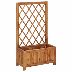 vidaXL Garden Raised Bed with Trellis Solid Acacia Wood - 1 of 4