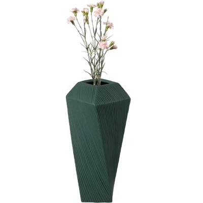 Tiny Green Ridged Ceramic Decorative Table Vase