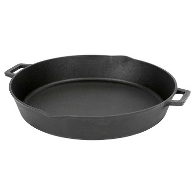 Bruntmor Pre Seasoned Cast Iron 16 Skillet - Dual Handle - Black