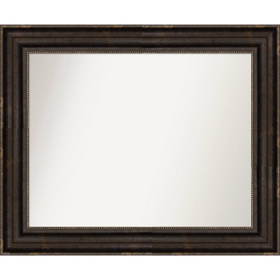 34" x 28" Non-Beveled Stately Bronze Wall Mirror - Amanti Art: Modern Rectangle, Polystyrene Frame