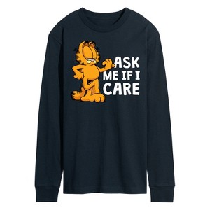 Men's - Garfield - Ask Me If I Care Long Sleeve Graphic T-Shirt - 1 of 4