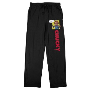 Chucky Character Logo Men’s Black Sleep Pajama Pants - 1 of 4