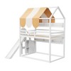 Polibi Full Size House Loft Bed with Slide, Shelves & Canopy - 3 of 4