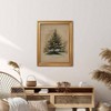 Gold Framed Vintage Tree Wall Art Decor for Holiday Home Rustic Canvas Print Poster Evergreen Painting Antique Picture - 4 of 4
