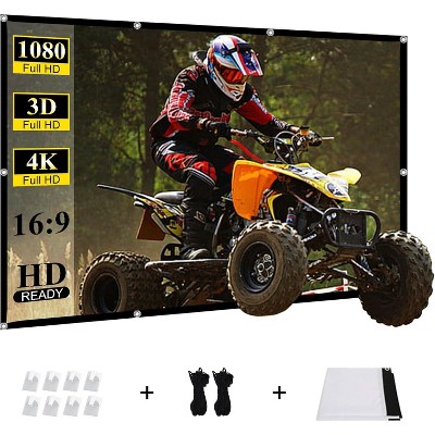 100 inch Outdoor Movie Projector Screen Portable : Foldable and Wrinkle-Free Projection Screen 16:9Foldable Cinema for Home Theater