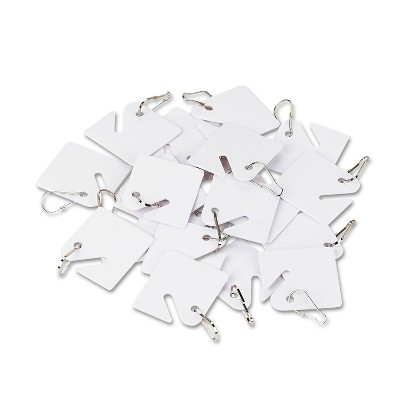 Securit Replacement Slotted Key Cabinet Tags 1 5/8 x 1 1/2 White 20/Pack 04983