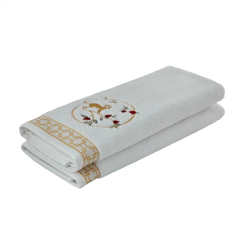 2pc Vern Yip Zodiac Hand Towel Set White - SKL Home, 1 of 8