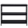 Tangkula Industrial 3-Tier Console Table X-Design Bookshelf Narrow Accent Table Black/Brown - 3 of 4